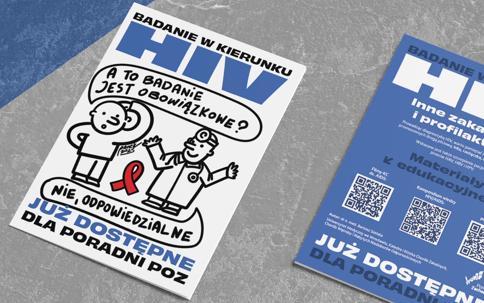 Wydział Zdrowia UMWZ — ulotka edukacyjna HIV — Kampania społeczna, realizacja 2025