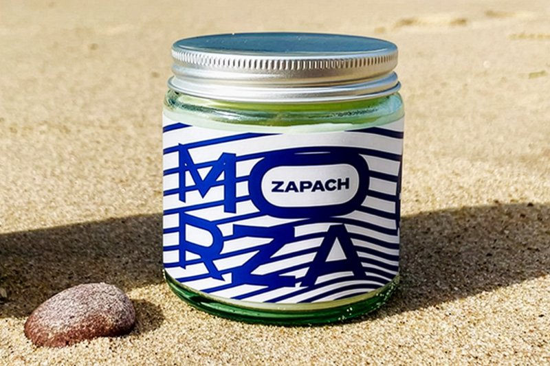 Hoca Candle — etykieta "Zapach Morza" — Identyfikacja wizualna