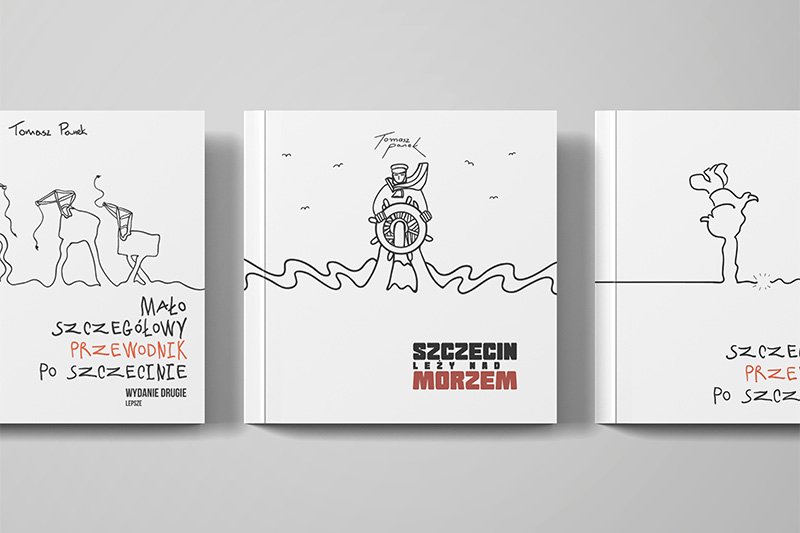 Książki o Szczecinie — "Mało Szczegółowy Przewodnik" i "Szczecin leży nad morzem" — Ilustracja