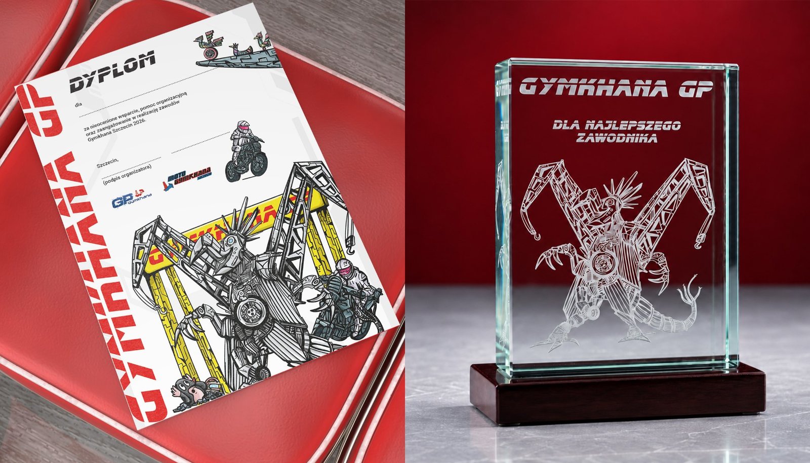 MotoGymkhana, dyplom i statuetka