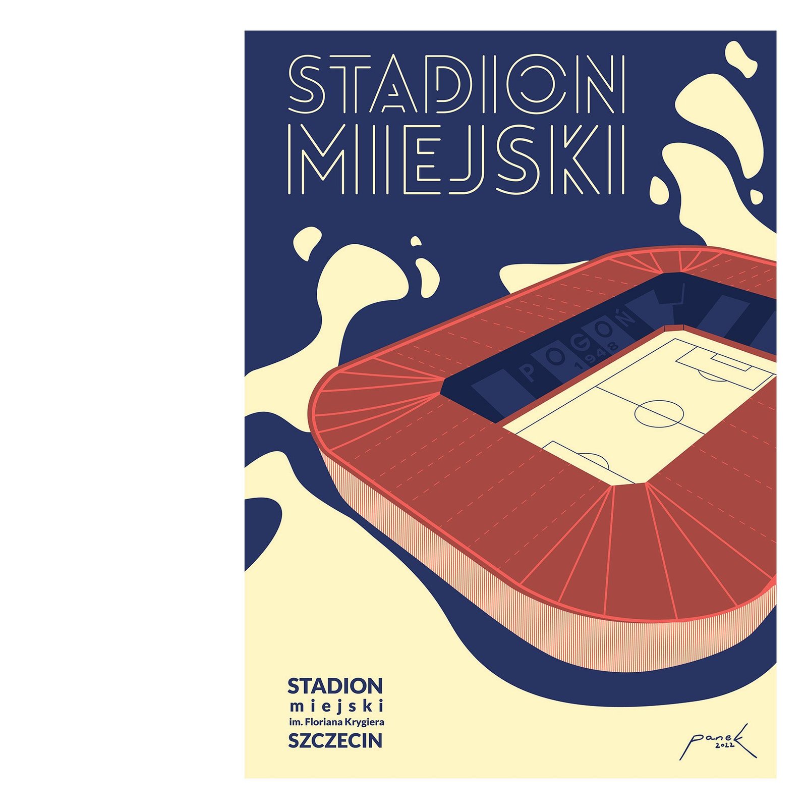 Plakat Stadion Miejski im. Floriana Krygiera w Szczecinie