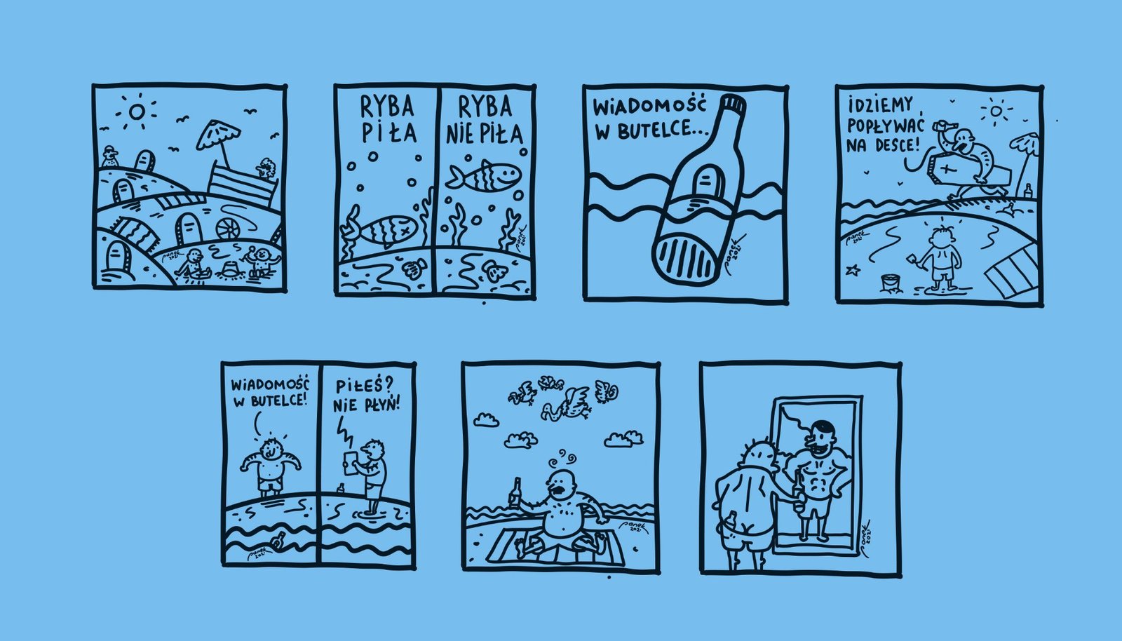 Czasu nie cofniesz, seria siedmiu ilustracji satyrycznych